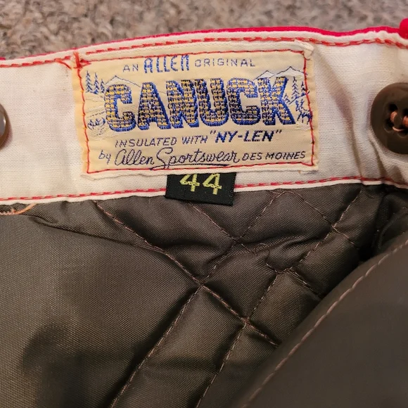 1940's 50's Red Allen Sportswear Canuck Ski Snow Pants